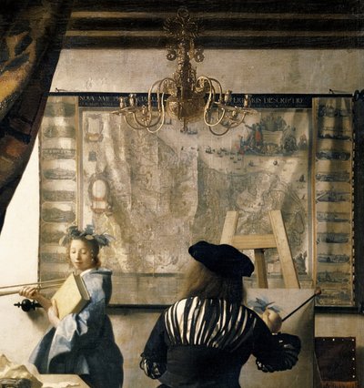 Das Atelier des Künstlers, ca. 1665-66 (Detail) von Jan Vermeer van Delft